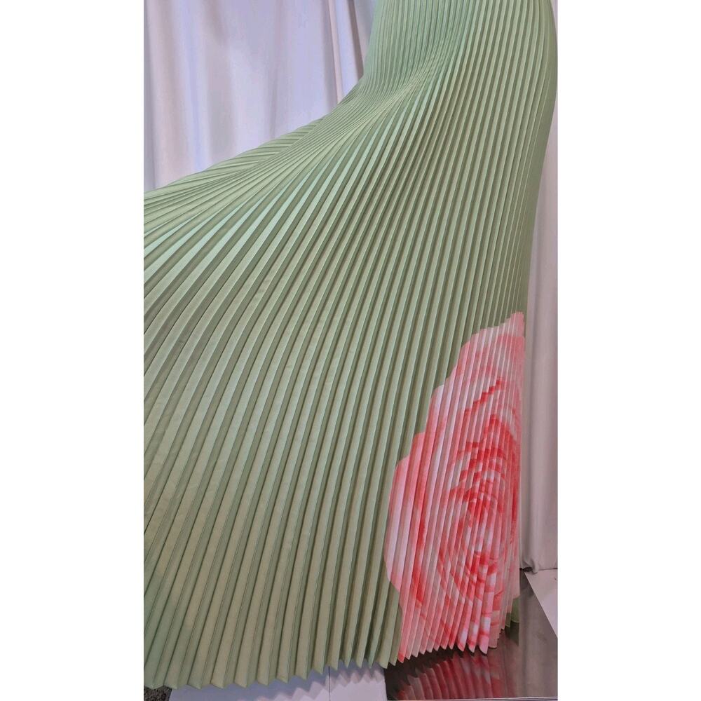 L'IDEE Woman Jardin Fluer Rose Green Pink Top Maxi Skirt Set US 2 - Picture 7 of 16